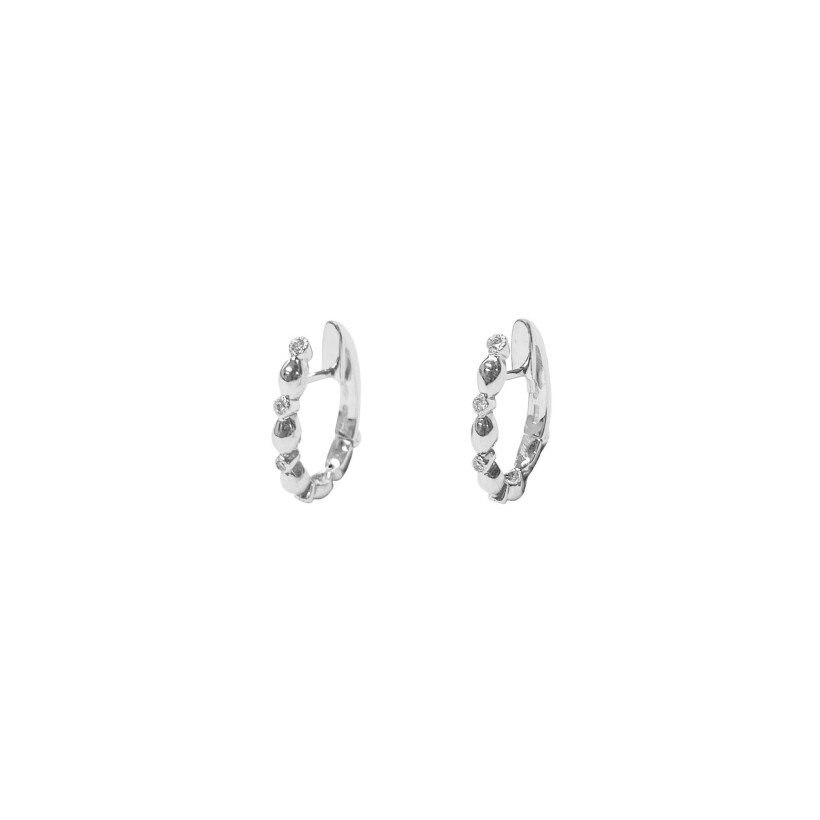 Boucles d'oreilles Isabelle Barrier en or blanc et diamants naturels